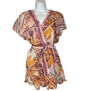 Industry Republic Clothing Geometric 100% Cotton Romper In Aztec Multi SZ Small